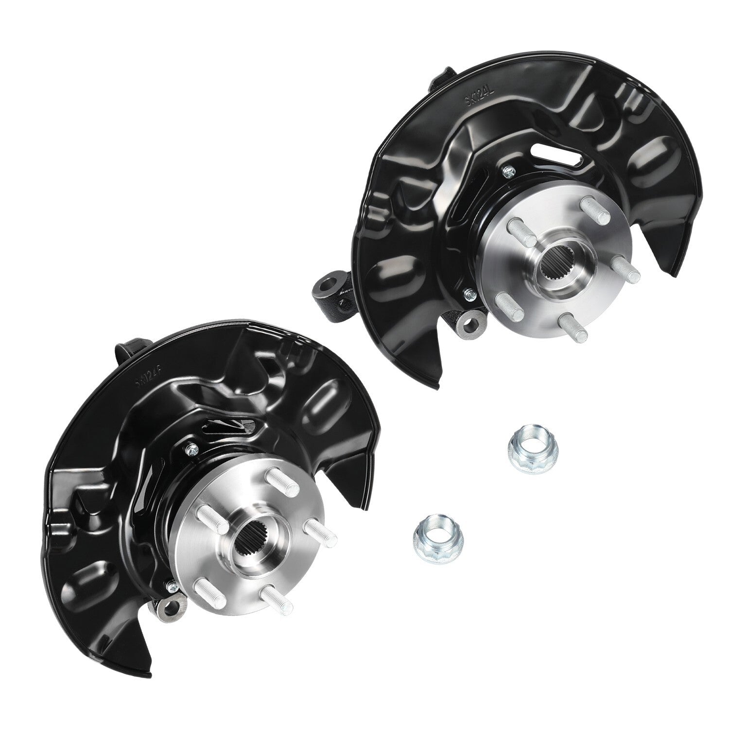 2pc Front Wheel Bearing Hub Knuckle Assembly For 2003-2008 Toyota Corolla 1.8L