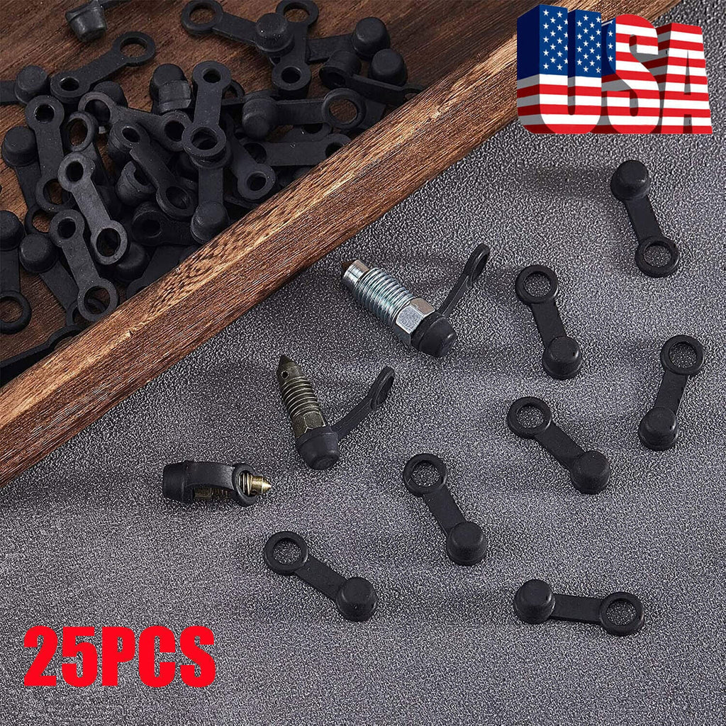 25 Pack Brake Bleeder Screw Caps Grease Zerk Fitting Cap Rubber Dust Cover US!