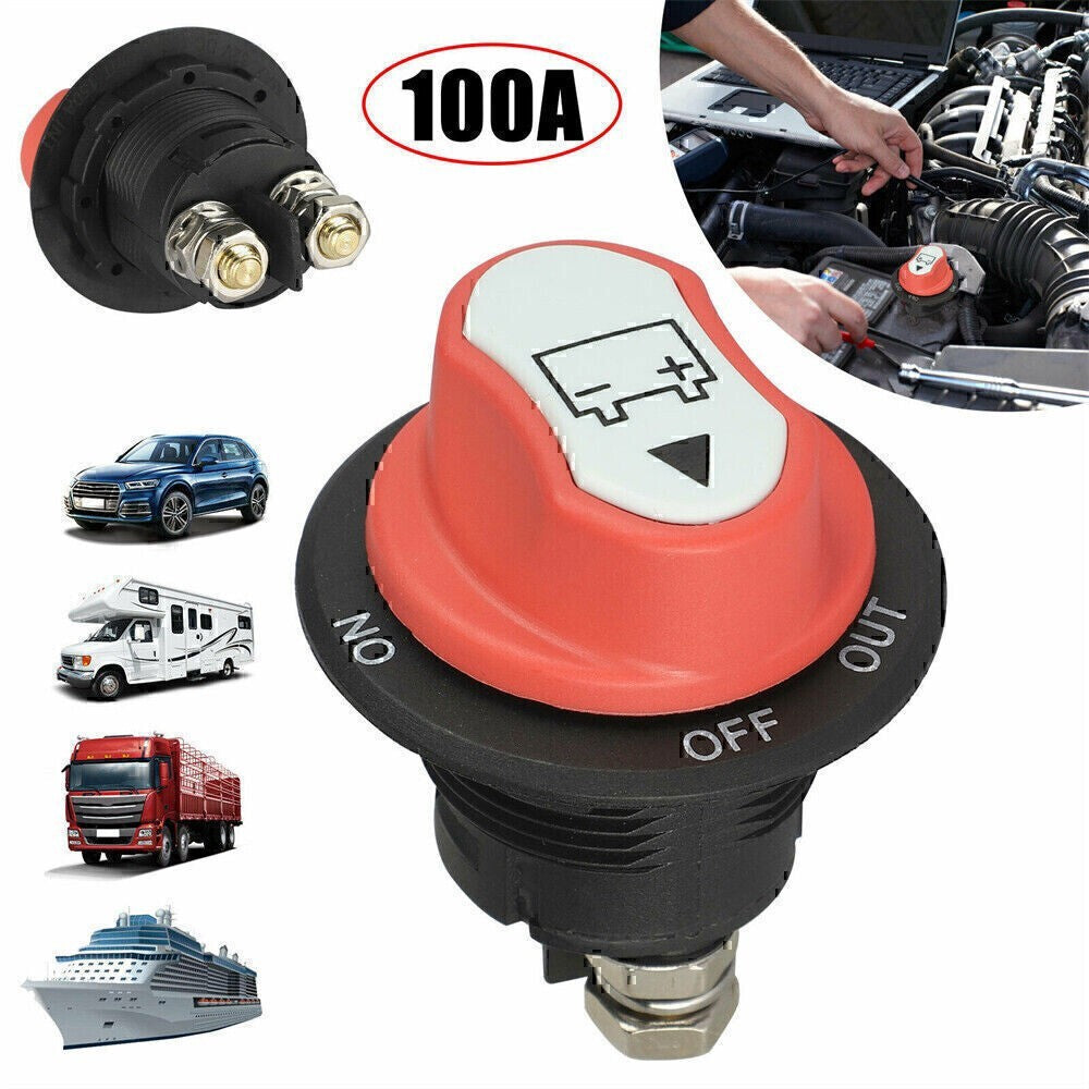100A Battery Isolator Switch Disconnect Power Cut Off Kill for Car Boat RV Truc!