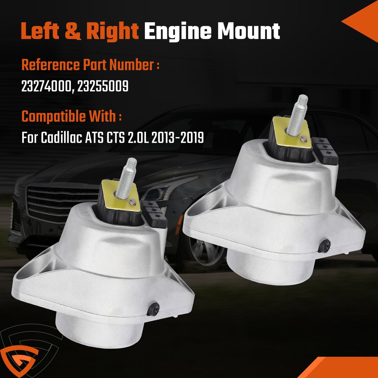 LEFT & RIGHT Engine Mount 2013-19 Fits Cadillac ATS CTS 2.0L 23274000 23255009