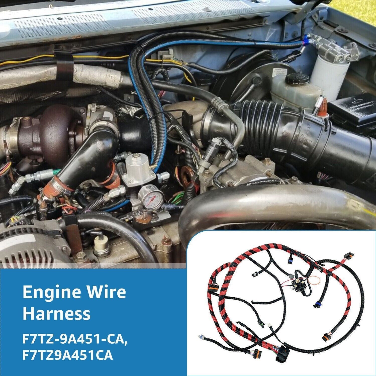 For 1997 F-250 F-350 Ford Engine Wiring Harness Cable 7.3L Diesel F7TZ9A451CA *