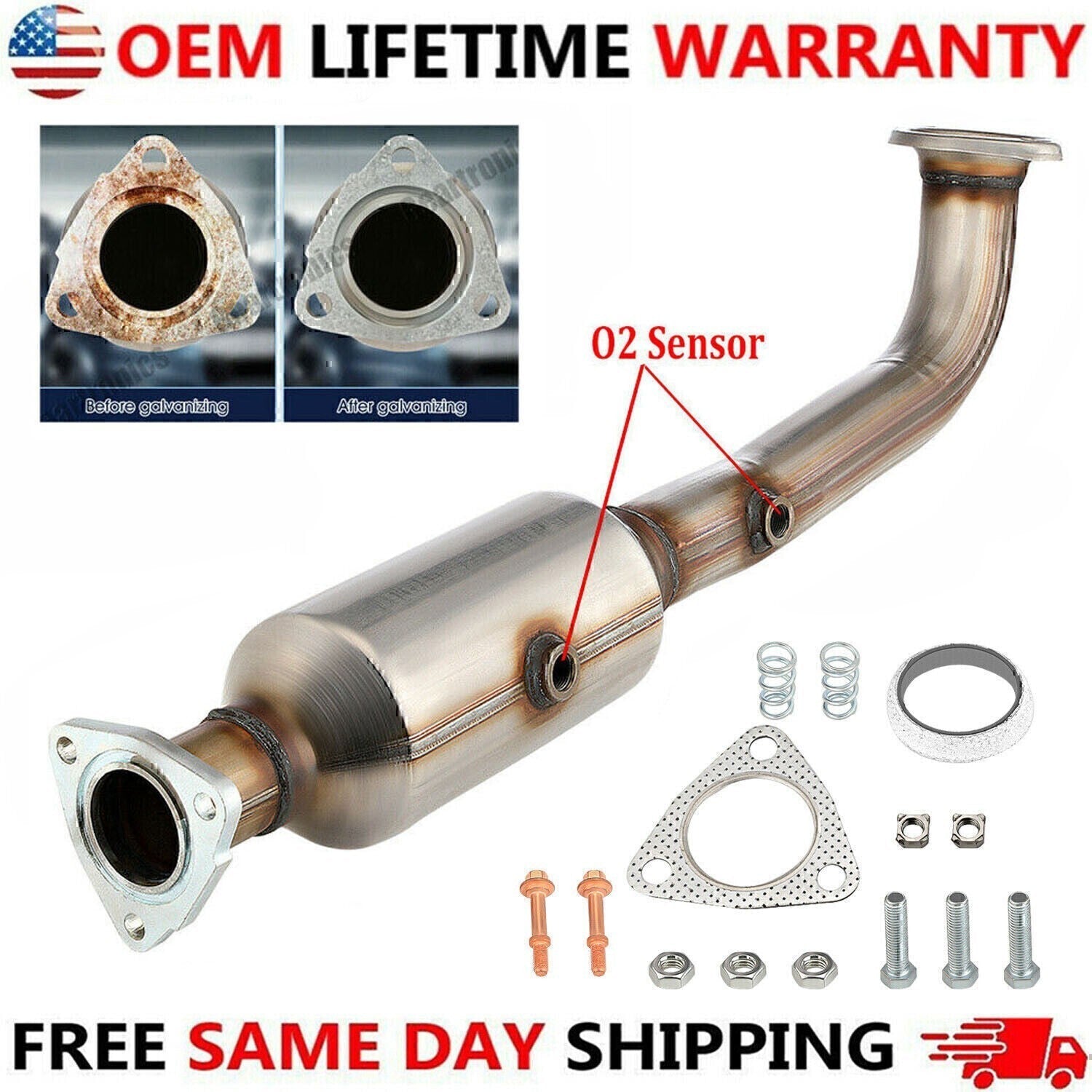 New Catalytic Converter Complete kit For Honda CRV CR-V 2.4L 2007 2008 2009