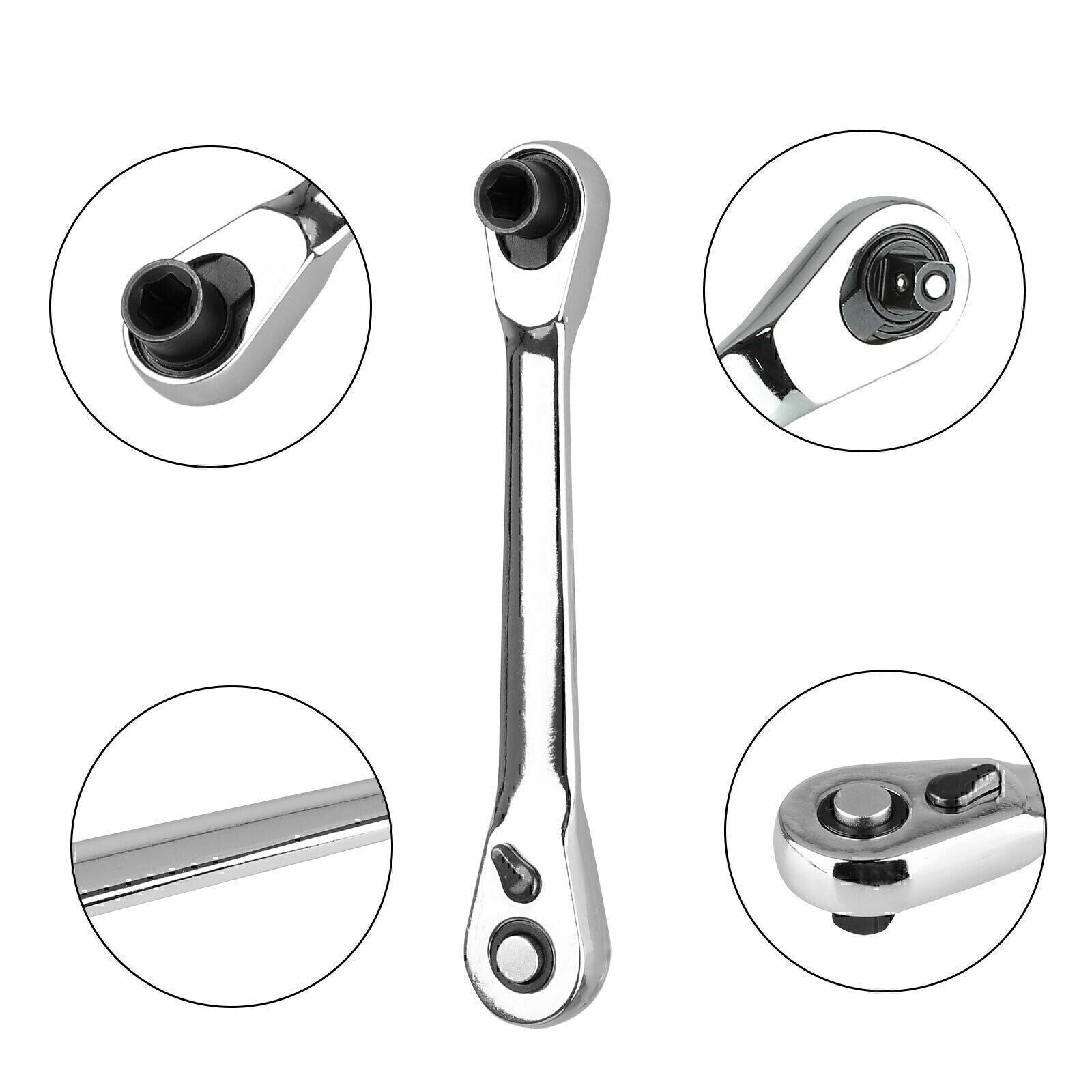 New 1/4" Mini Double-Ended Quick Socket Ratchet Wrench Rod Screwdriver Bit Tool!