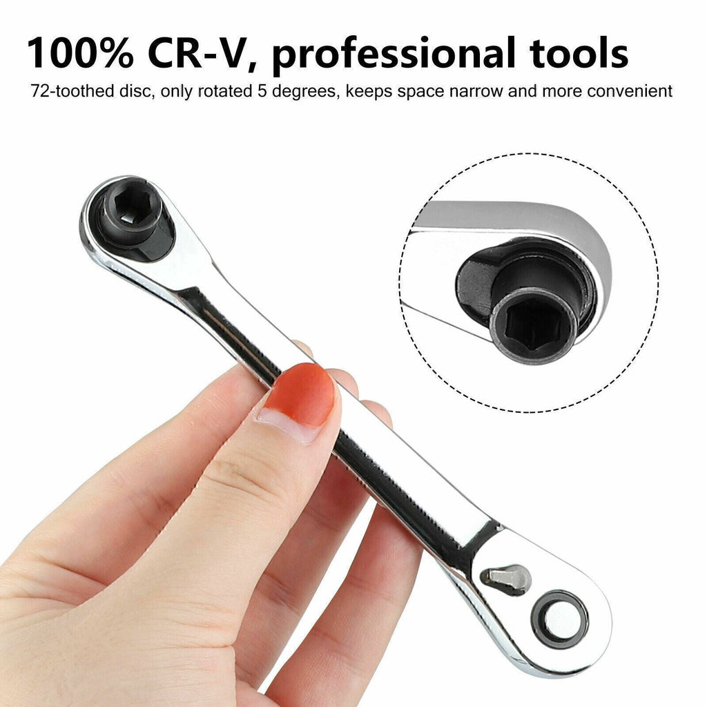 New 1/4" Mini Double-Ended Quick Socket Ratchet Wrench Rod Screwdriver Bit Tool!