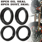 Motorcycle 43x55x11 Front Fork Damper Shock 2Pcs Oil Seal & 2Pcs Dust Seal Kit*