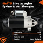 Starter Fits Kohler 2409801 2509808 2509809 2509811 6744 John Deere Direct-Fit!
