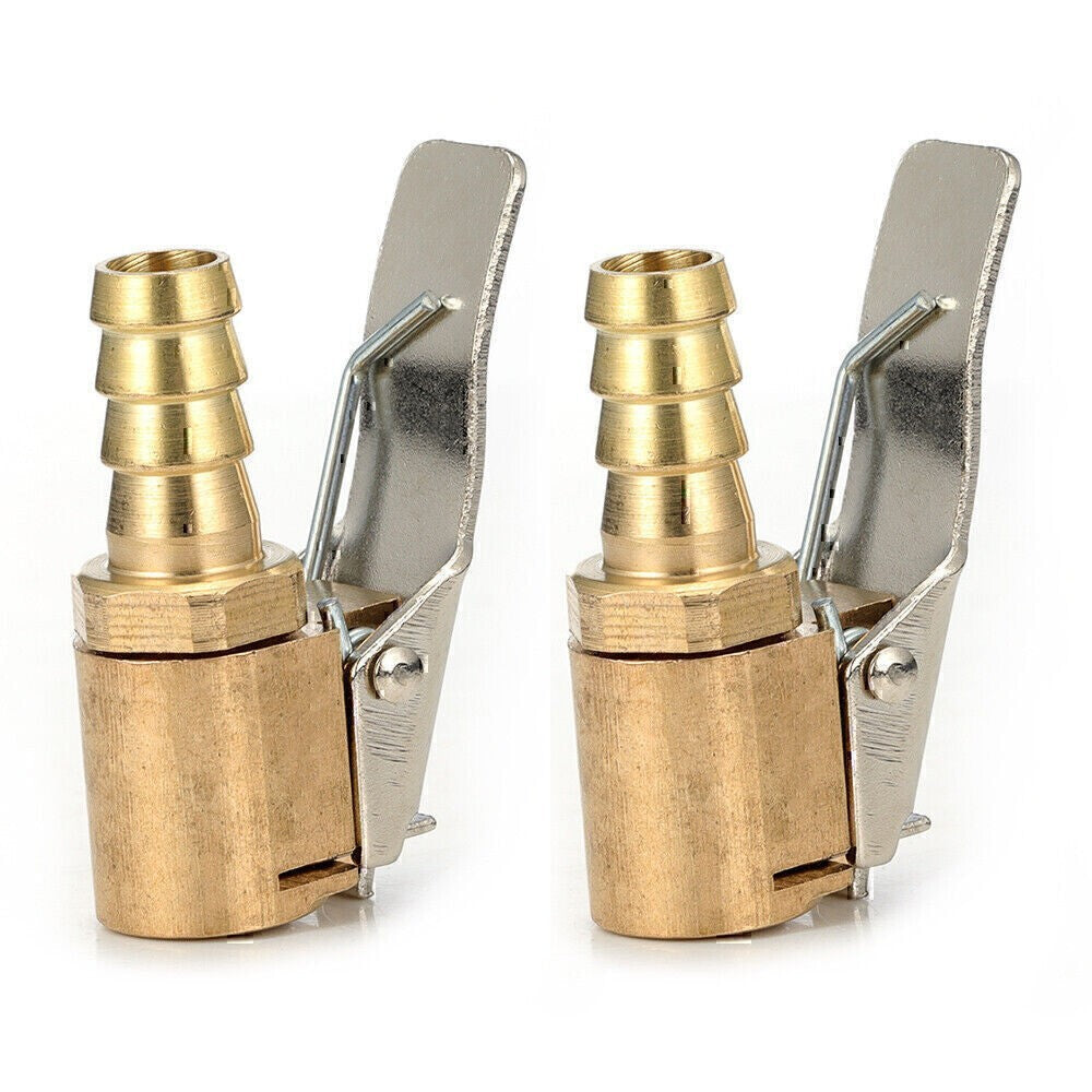 2pc Open Flow Straight Lock- On Air Chuck with Clip for Tire Inflator Car Tool