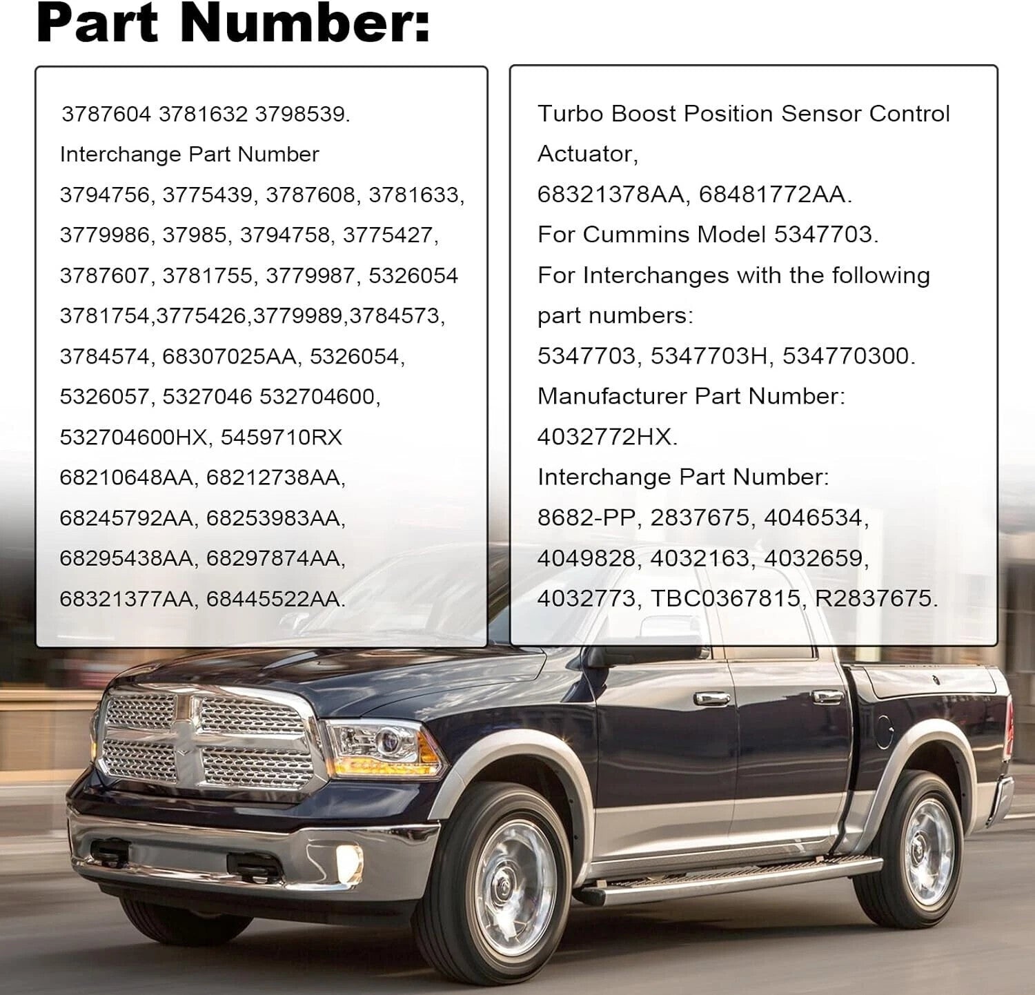 For 13-2018 Ram 2500 3500 Cummins 6.7L Diesel HE300VG Turbo Actuator 68445522AA