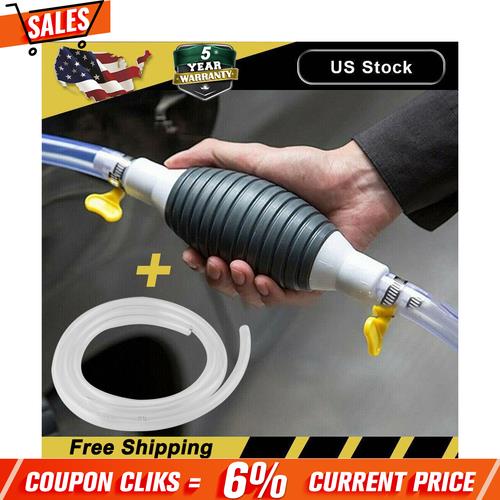 Siphon Hand Pump Portable Manual Car Fuel Transfer Pump for Gas Gasoline Petrol!