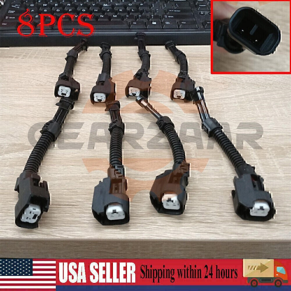 8PCS EV6 FEMALE TO DELPHI MALE FUEL INJECTOR CONNECTOR ADAPTER NEW FOR GM ENGINE