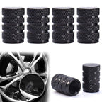 8x Universal Tire Valve Stem Caps Kit For Car, Truck Standard Fitting (Black)