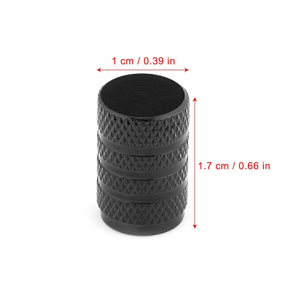 8x Universal Tire Valve Stem Caps Kit For Car, Truck Standard Fitting (Black)