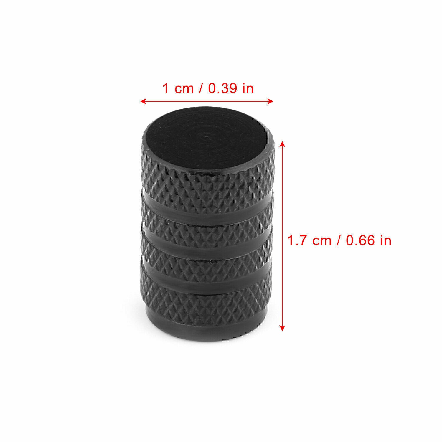 8x Universal Tire Valve Stem Caps Kit For Car, Truck Standard Fitting (Black)