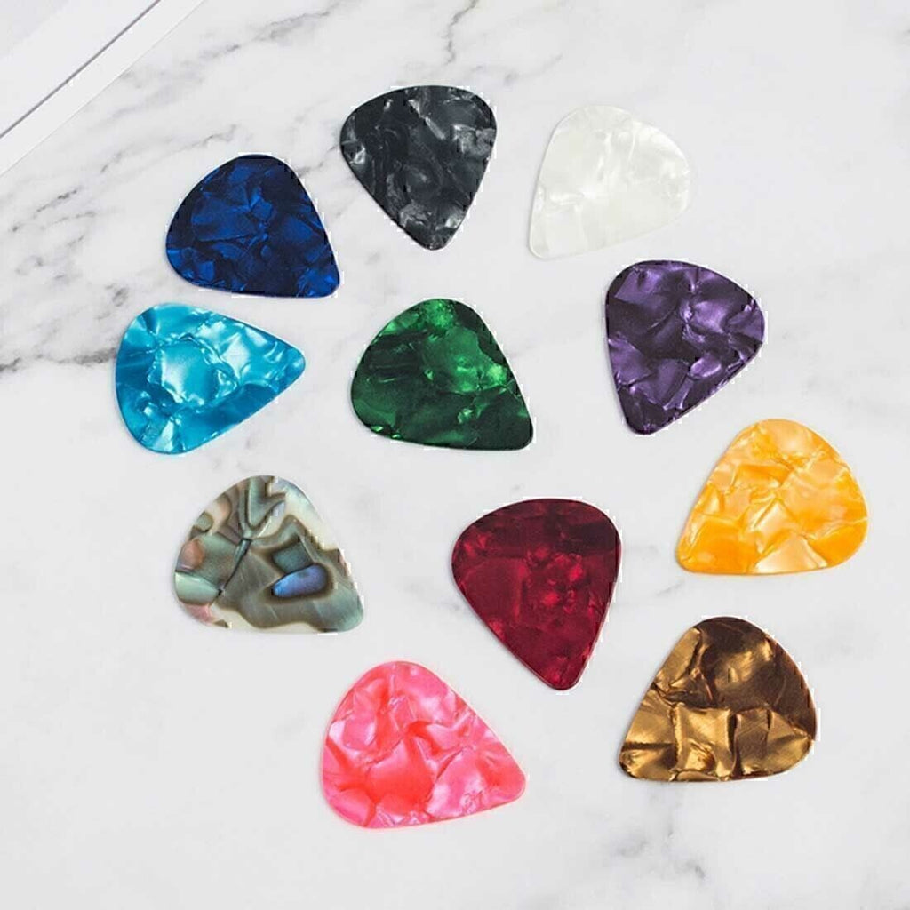 100pc Guitar Picks Celluloid Thin Acoustic Electric Plectrums Colorful 0.46MM US