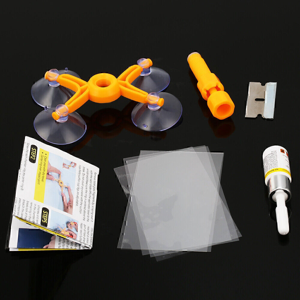 DIY Windshield Chip and Bullseye Glass Repair Resin Tool Kit