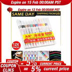 12 Paint Pen Marker Waterproof Permanent Car Tire Lettering Rubber Rock Glass US