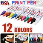 12 Paint Pen Marker Waterproof Permanent Car Tire Lettering Rubber Rock Glass US