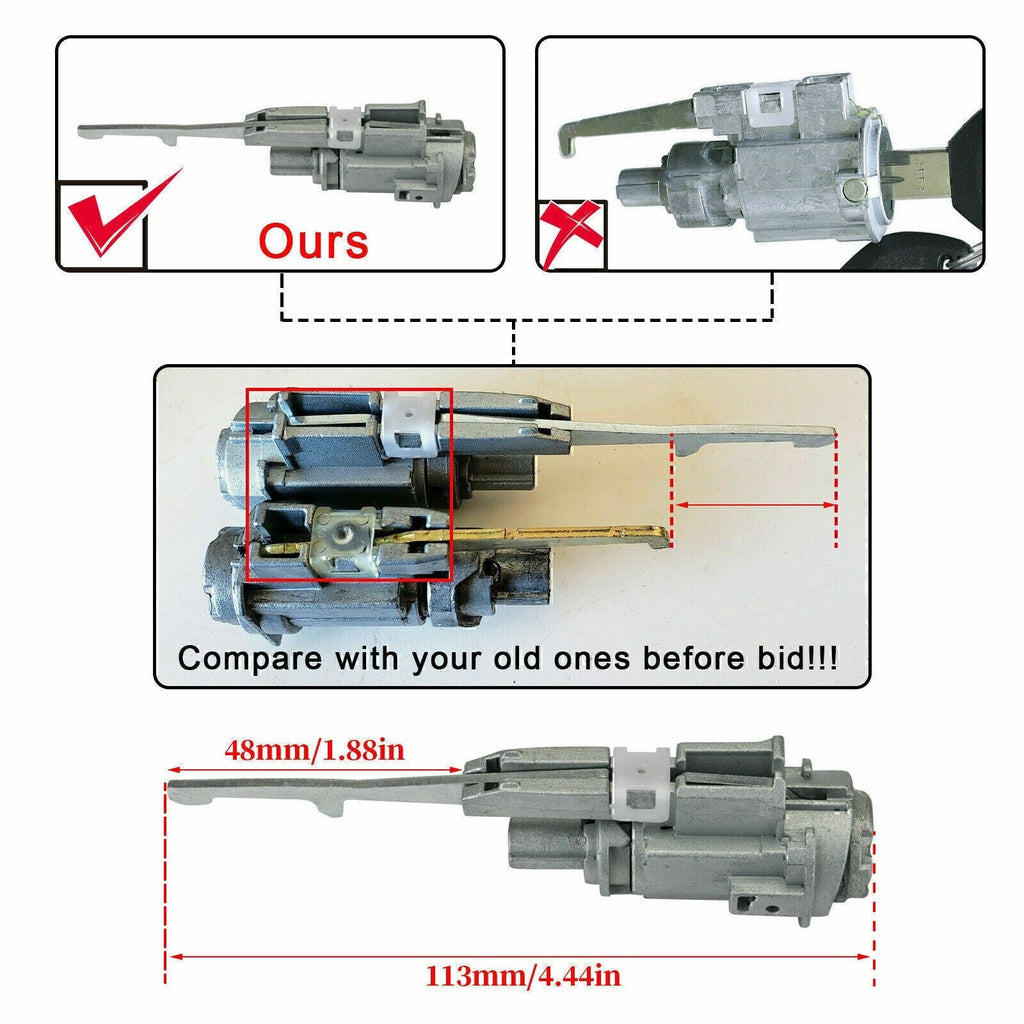 Ignition Switch Cylinder Lock Fits For Honda & Acura Fit 2002 - 13 2014 W/ 2Keys