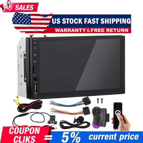 7" Car Radio Apple Andriod Carplay Car Stereo Touch Screen Double 2Din+Camera US