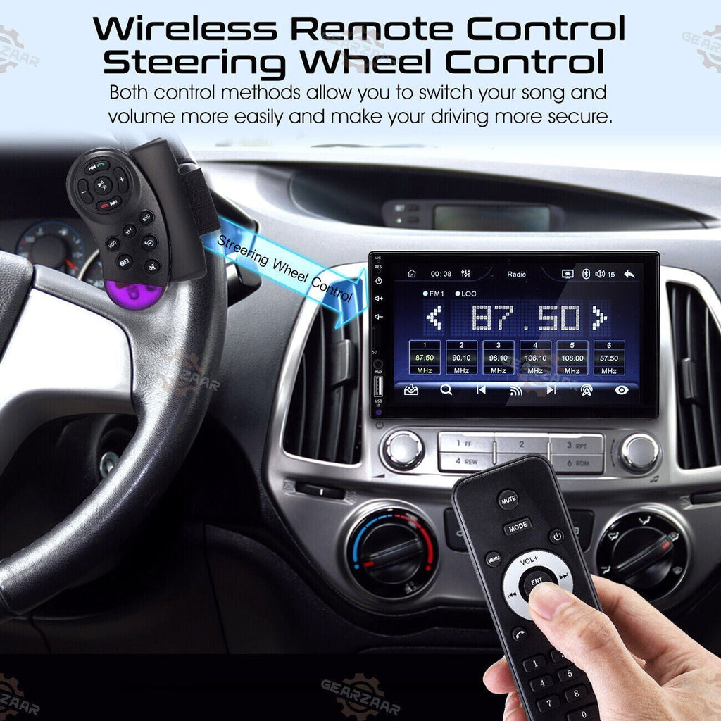 7" Car Radio Apple Andriod Carplay Car Stereo Touch Screen Double 2Din+Camera US