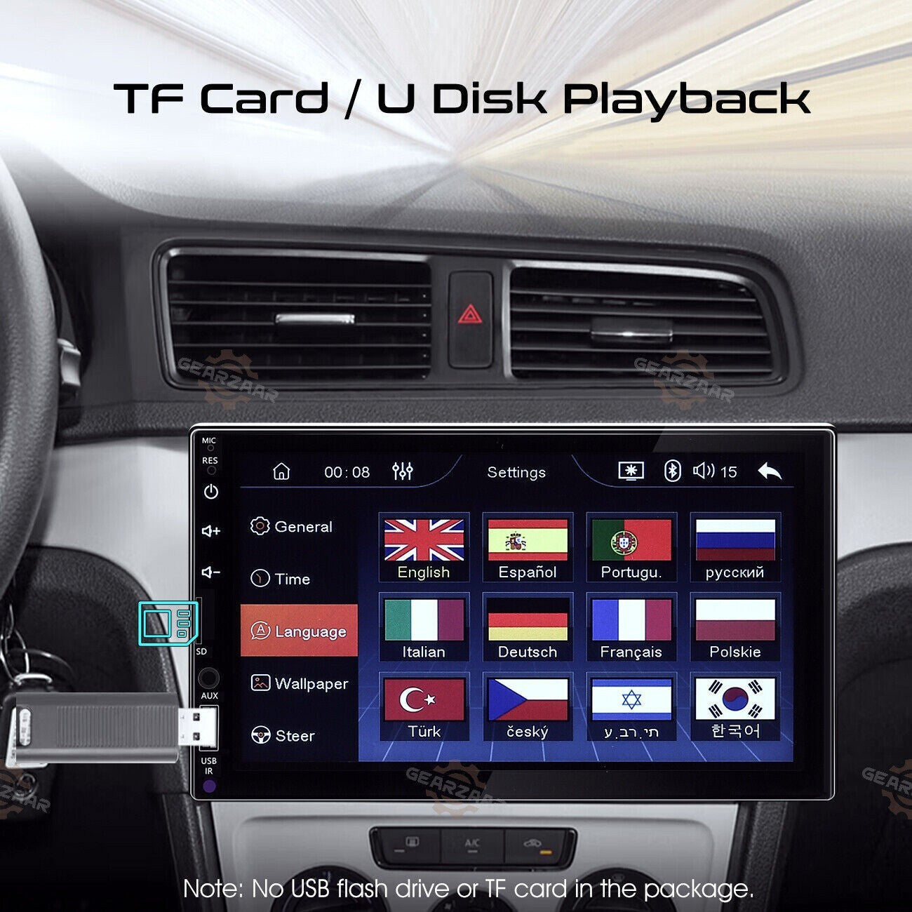 7" Car Radio Apple Andriod Carplay Car Stereo Touch Screen Double 2Din+Camera US
