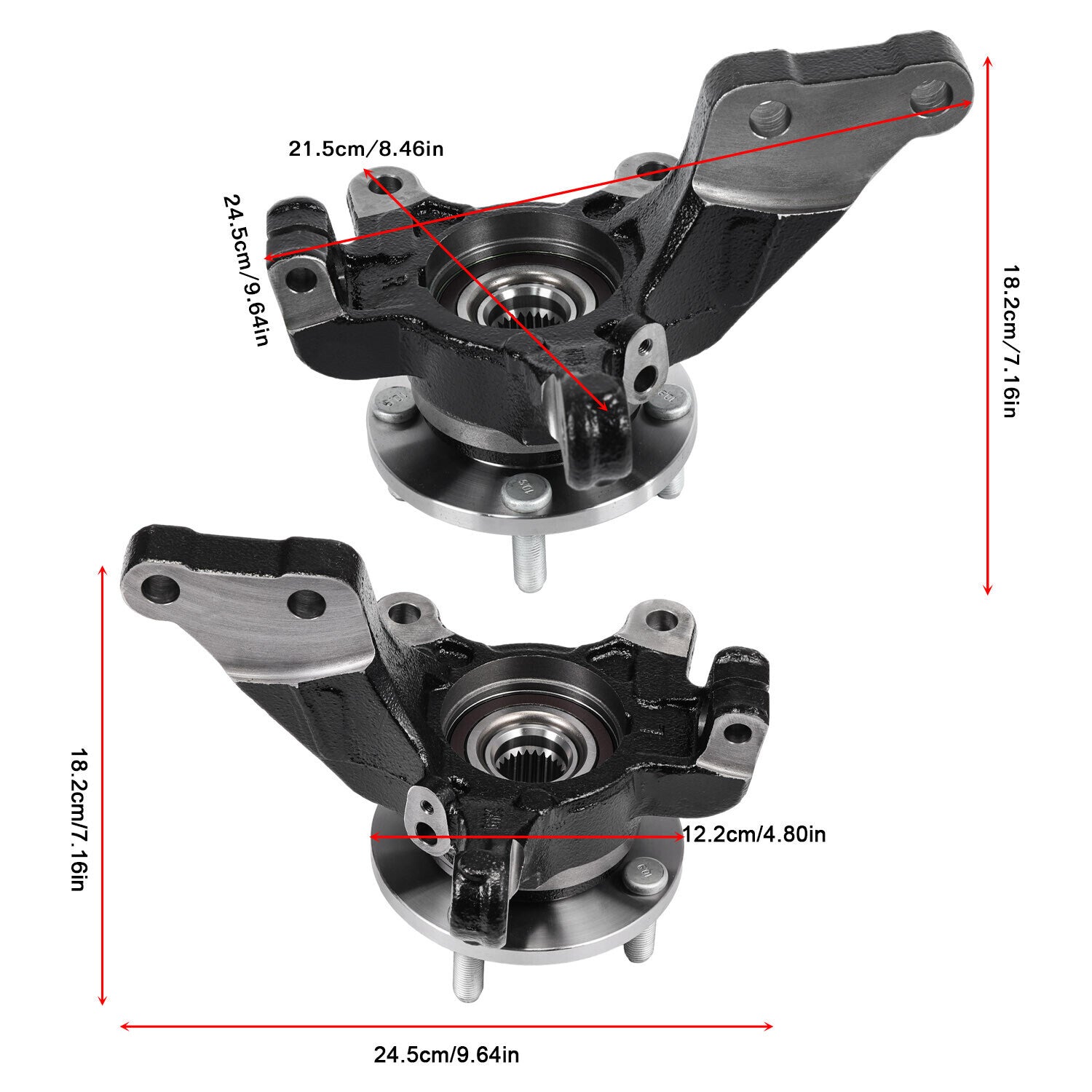 Pair Front LH RH Wheel Bearing Hub Knuckle Assembly Fits 13-19 Nissan Versa 1.6L