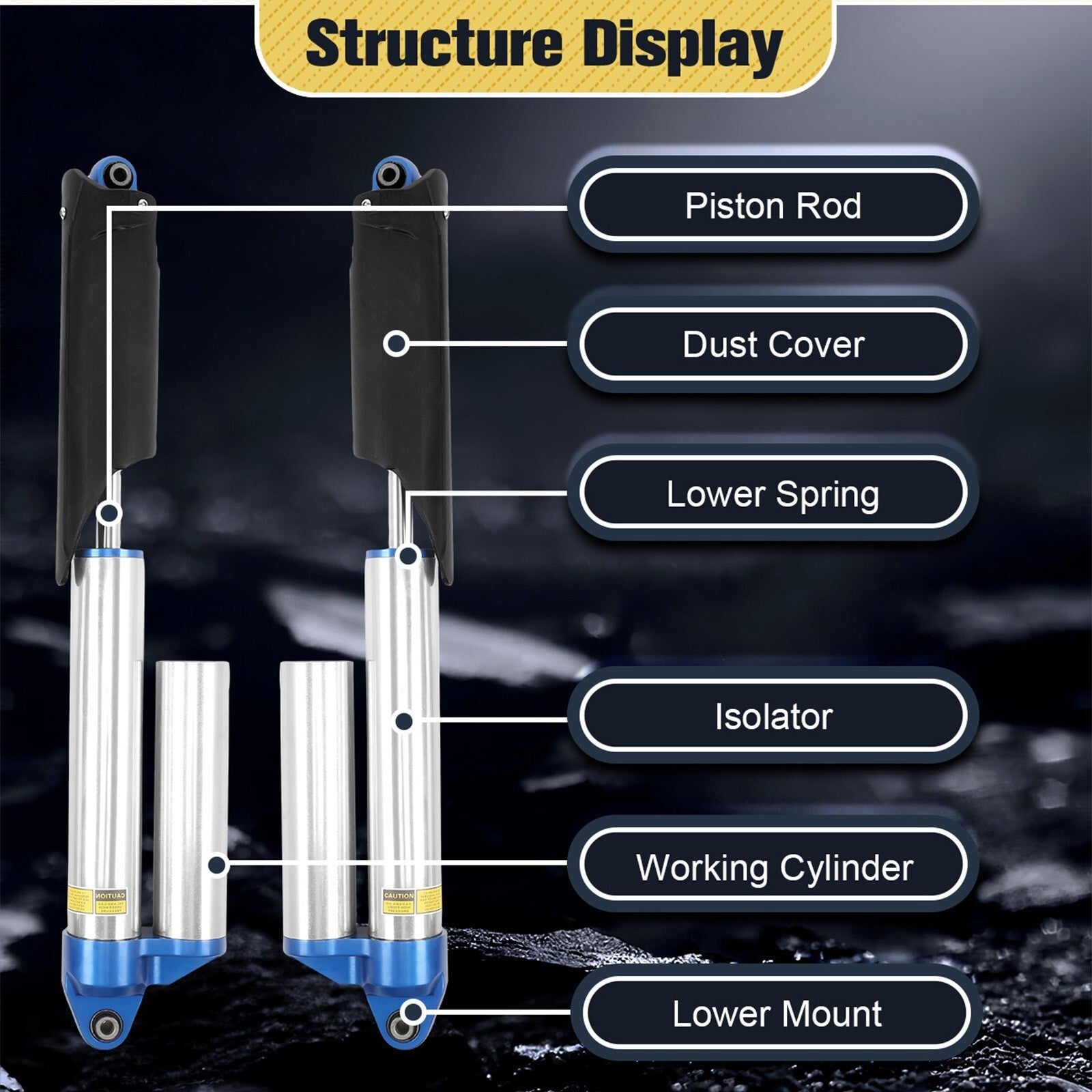 2 Rear Shock Absorbers Air Struts Fit Ford F150 SVT Raptor 2010-2014 BL3Z18125L