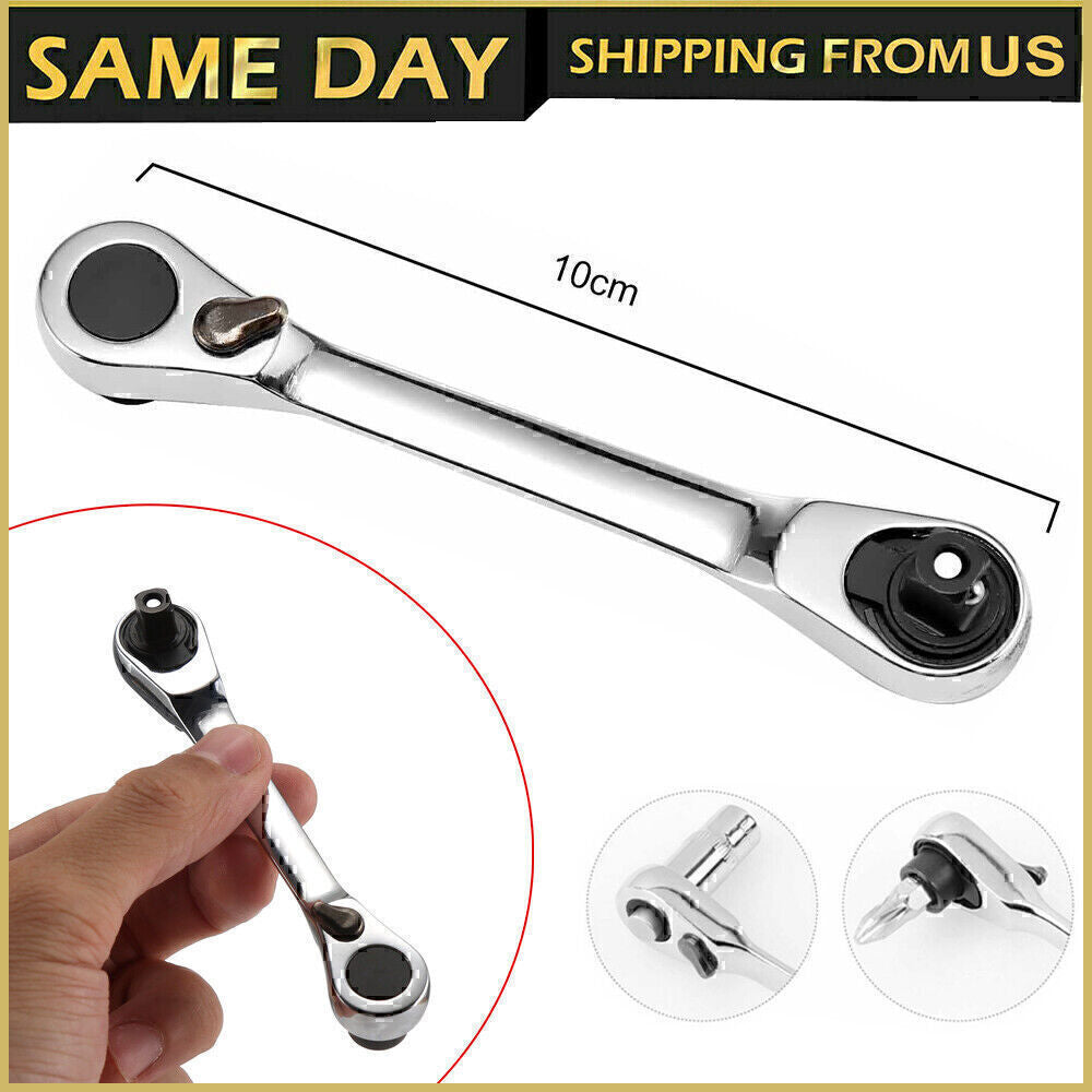 Gearzaar 1/4" Mini Double-Ended Quick Socket Ratchet Wrench Rod Screwdriver Bit*