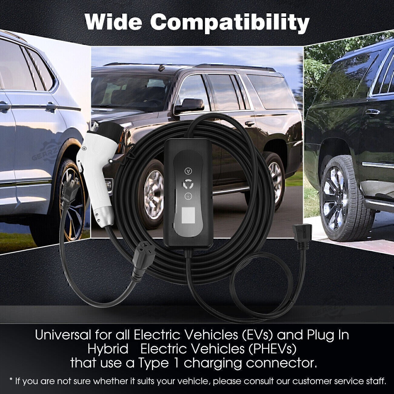 EV Charger 16A Electric Car Portable Charging Cable NEMA6-20 EVSE 110V-220V US