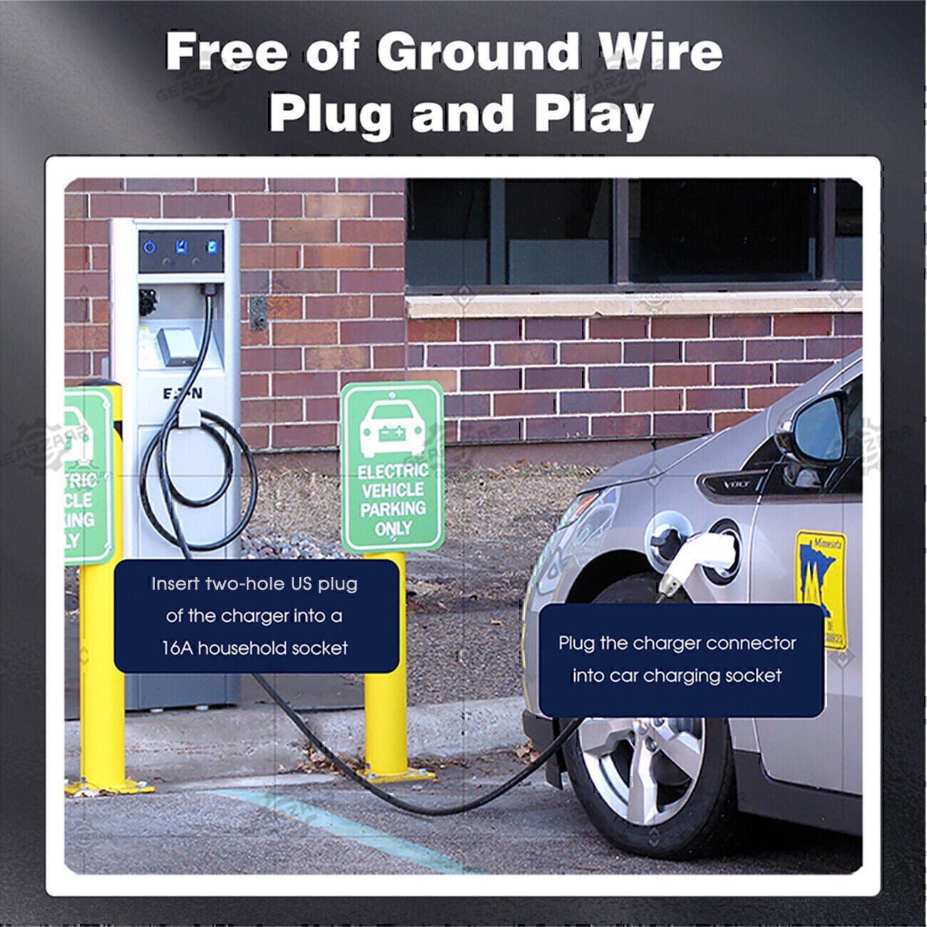 EV Charger 16A Electric Car Portable Charging Cable NEMA6-20 EVSE 110V-220V US