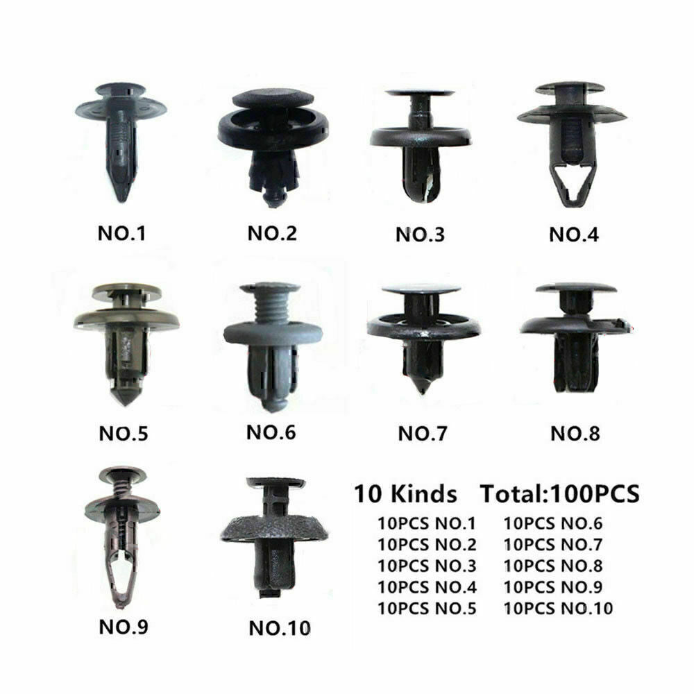 100Pack Fender Clips Trim Car Auto Push Pin Rivet Bumper Fastener Panel Retaine!