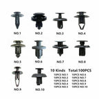 100Pack Fender Clips Trim Car Auto Push Pin Rivet Bumper Fastener Panel Retaine!