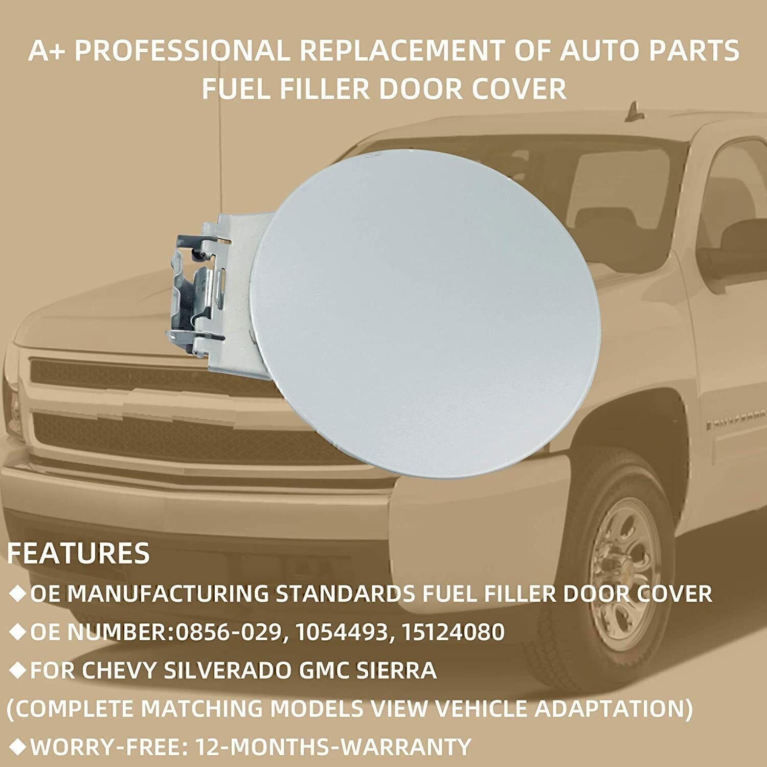 Fuel Filler Cap Gas Tank Door Cover Fit 1999-06 Chevrolet Silverado 1500 2500 HD