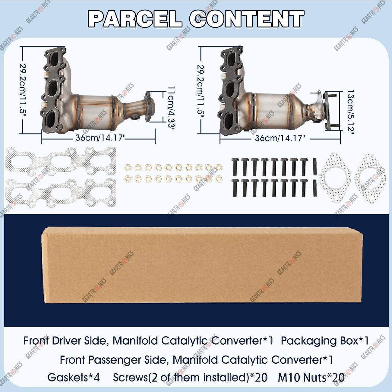 Set of 2 Catalytic Converter For 2013-2019 Ford Explorer Front Left + Right