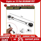 Mini 1/4inch Double Ended Quick Socket Ratchet Wrench Rod Screwdriver Bit 1PC US