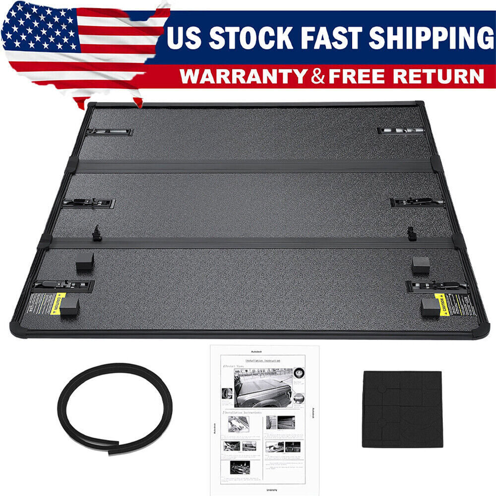 For 2020-2023 Jeep Gladiator JT 5FT Hard Tri-Fold Tonneau Cover Truck Bed Cover/