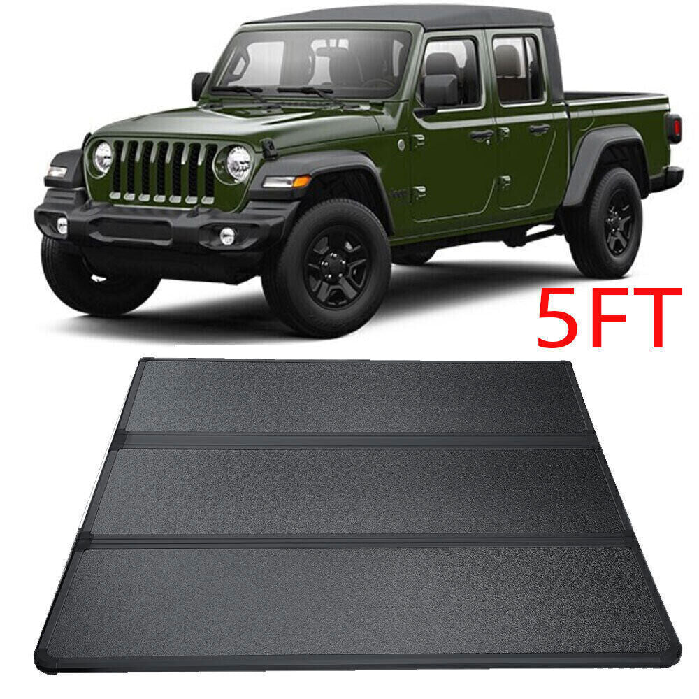For 2020-2023 Jeep Gladiator JT 5FT Hard Tri-Fold Tonneau Cover Truck Bed Cover/