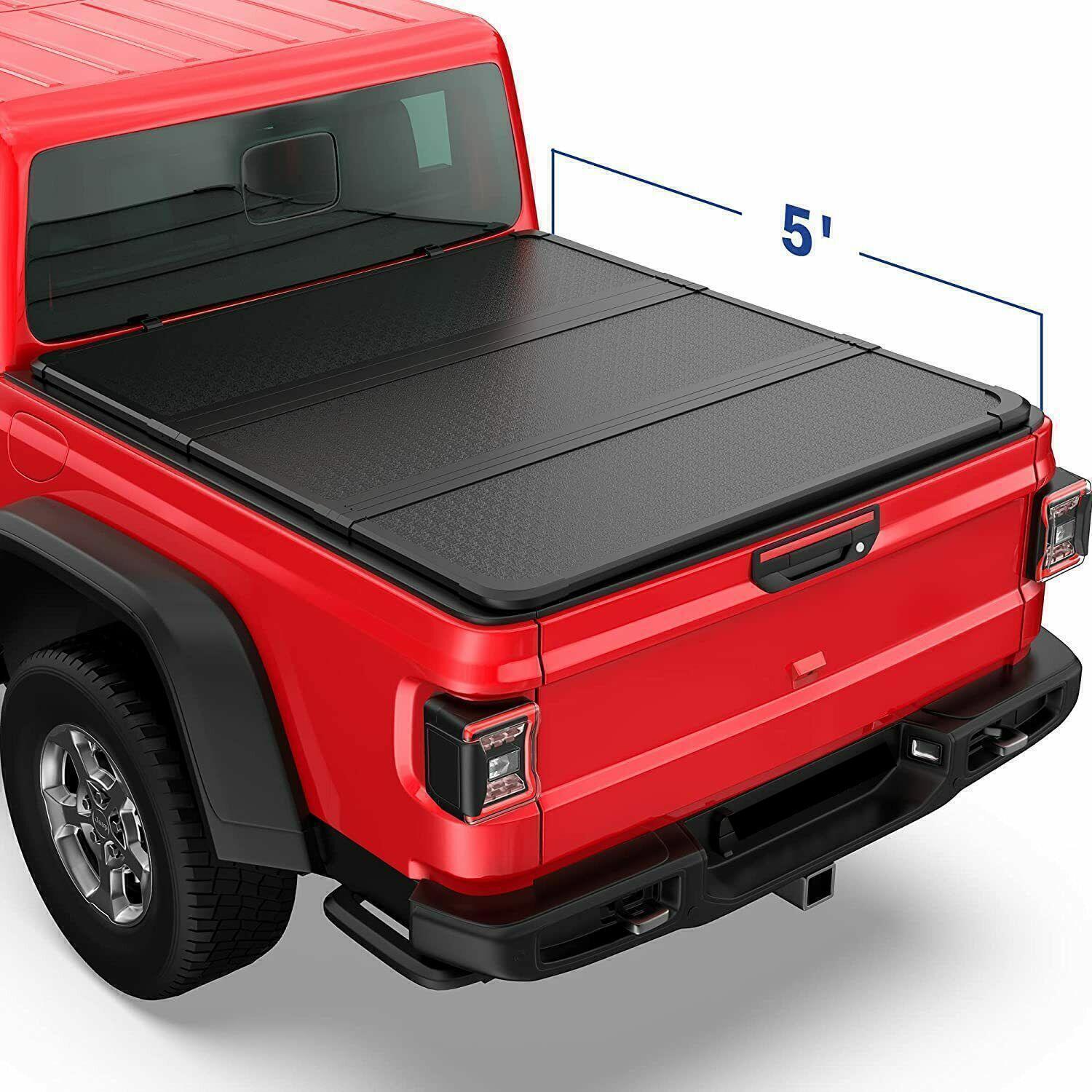 For 2020-2023 Jeep Gladiator JT 5FT Hard Tri-Fold Tonneau Cover Truck Bed Cover/