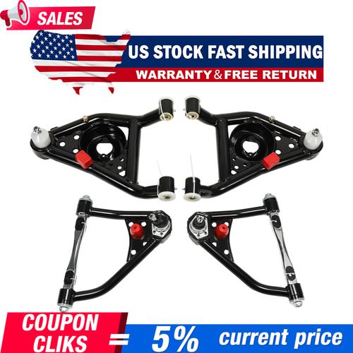 Front Upper& Lower Tubular Control Arms Set For 67-69 Camaro Firebird 68-74 Nova