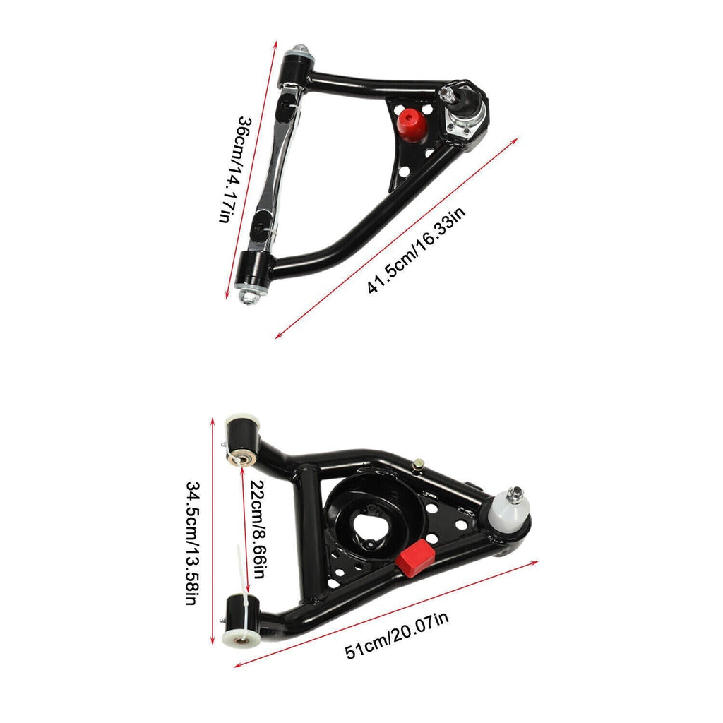 Front Upper& Lower Tubular Control Arms Set For 67-69 Camaro Firebird 68-74 Nova