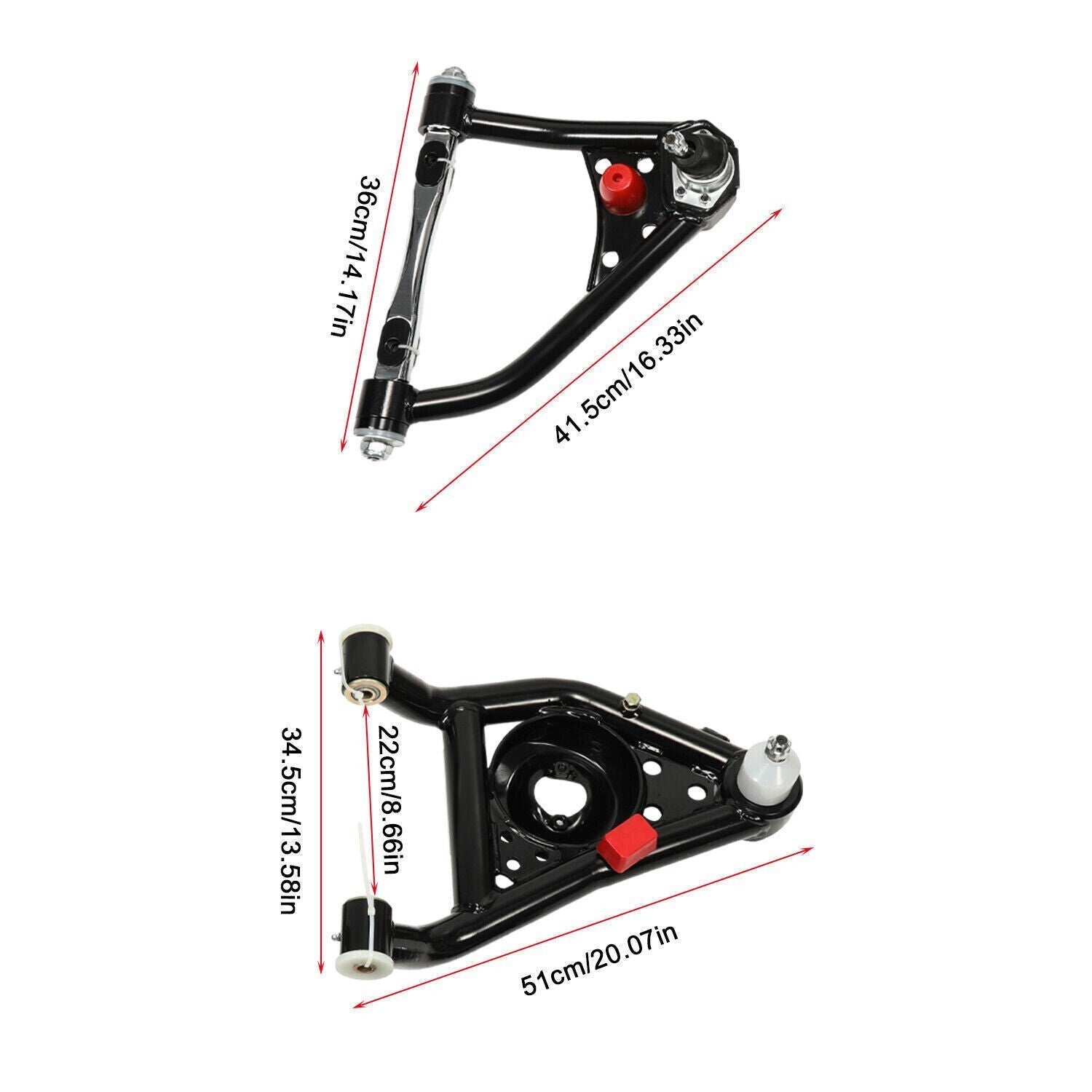 Front Upper& Lower Tubular Control Arms Set For 67-69 Camaro Firebird 68-74 Nova
