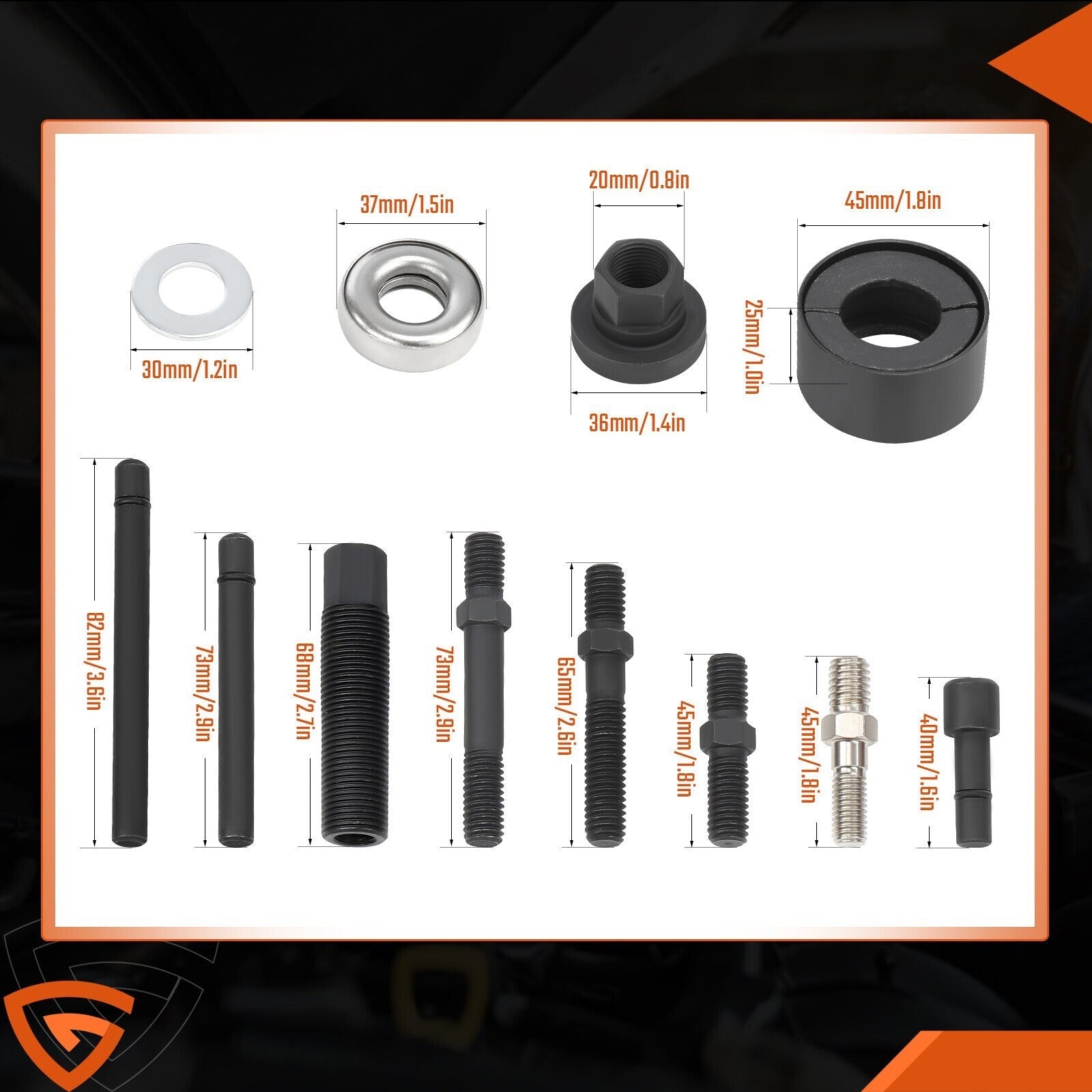 13Pcs Power Steering Pump Pulley Puller Remover & Alternator Installer Tool A