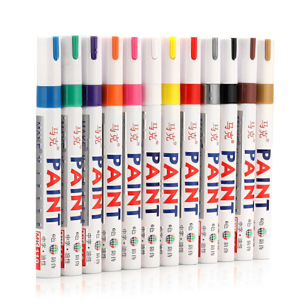 12pcs set Waterproof Permanent Paint Marker Pen Car Tyre Tire Tread Rubber Metal