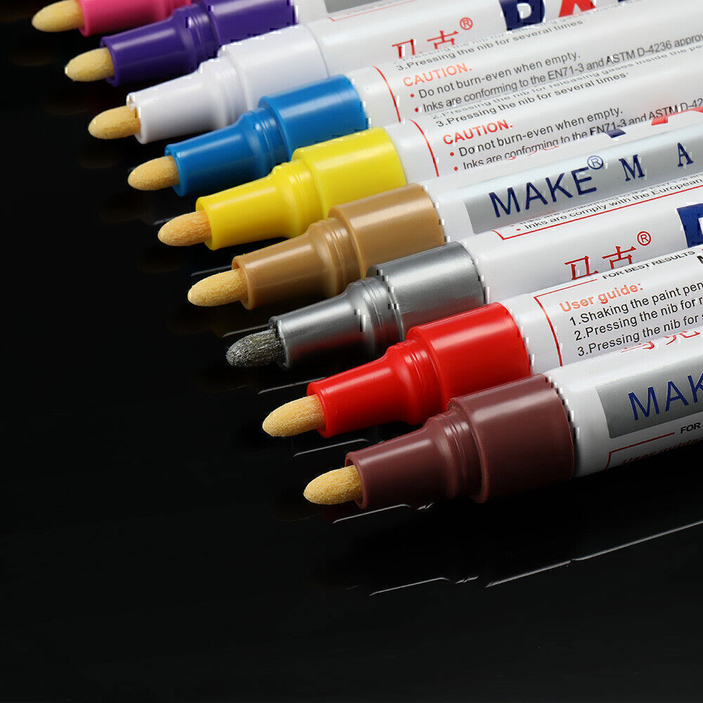 12pcs set Waterproof Permanent Paint Marker Pen Car Tyre Tire Tread Rubber Metal