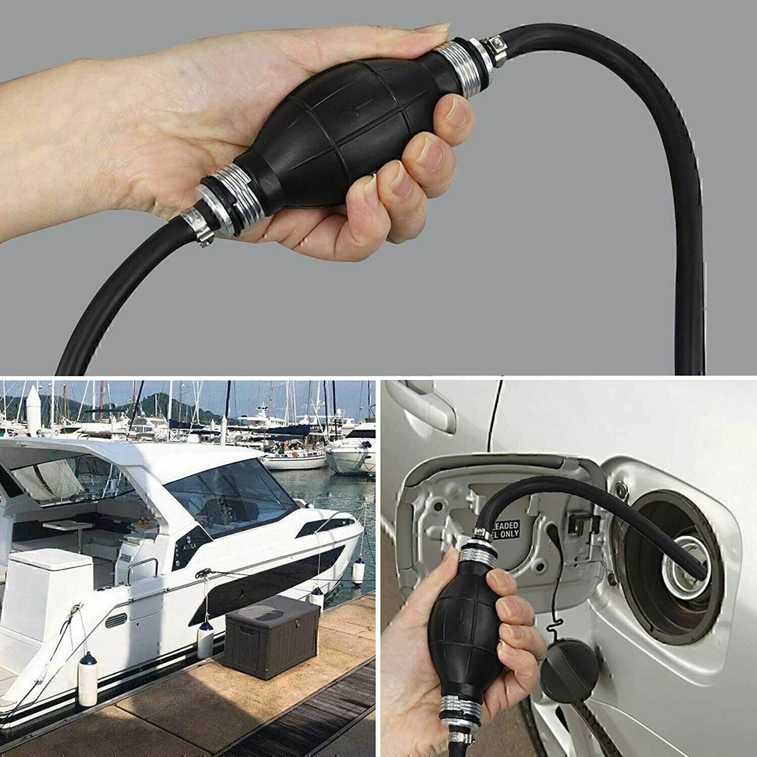 3/8'' Hand Primer Bulb Outboard Auto Marine Boat Gas Fuel Line Pump All Fuels