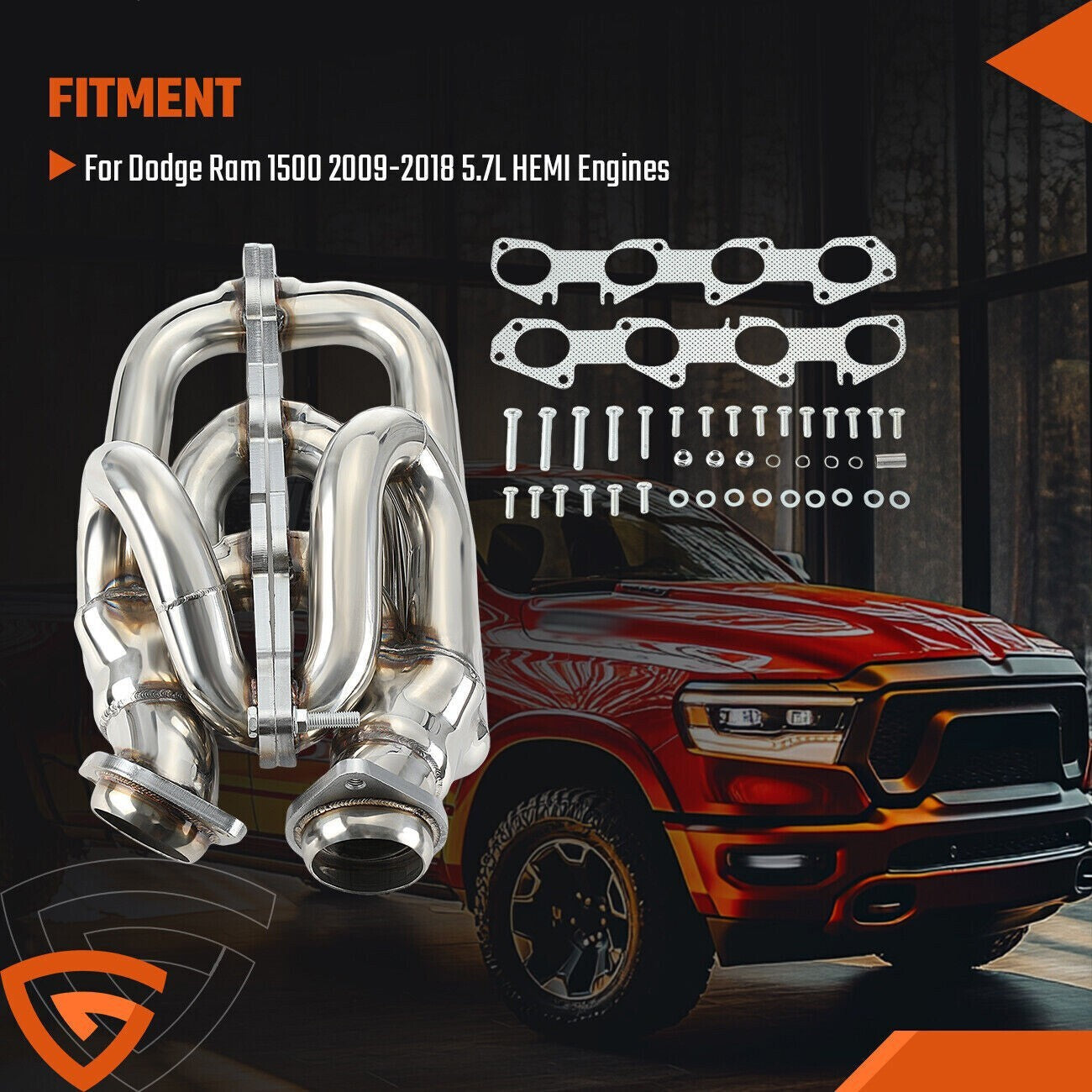 Shorty Stainless Performance Exhaust Headers For Dodge Ram 1500 09-18 5.7L HEMI