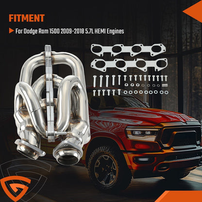 Shorty Stainless Performance Exhaust Headers For Dodge Ram 1500 09-18 5.7L HEMI