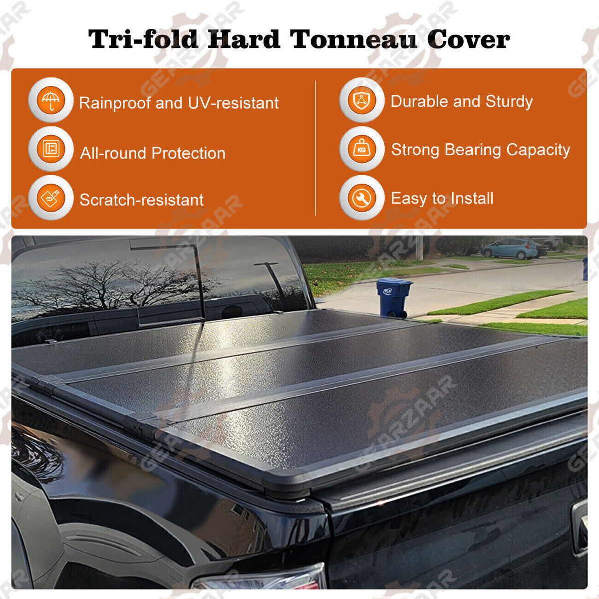 2015-2024 Ford F-150 5.5-Foot Bed Hard Tri-Fold Tonneau Cover