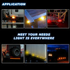 20x 3/4" Marker Lights LED Truck Trailer Round Side Bullet Light Amber &Red Lamp
