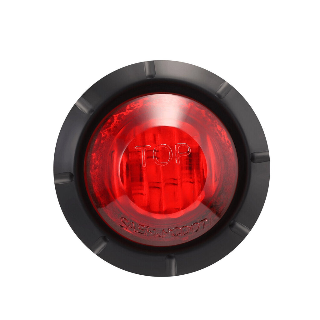 20x 3/4" Marker Lights LED Truck Trailer Round Side Bullet Light Amber &Red Lamp